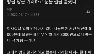 어떤 아저씨와 당근 거래를 하였다