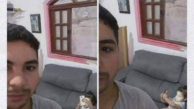 애엄마가 셀카 찍어야 되니까 자기애기 좀 안고 있으래